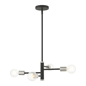 Bannister - 4 Light Chandelier in Mid Century Modern Style - 18 Inches wide by 15.5 Inches high