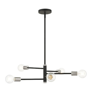 Bannister - 5 Light Chandelier in Mid Century Modern Style - 24 Inches wide by 15.5 Inches high