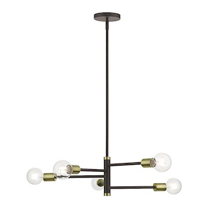 Bannister - 5 Light Chandelier In Modern Style-15.5 Inches Tall and 24 Inches Wide - 1292377