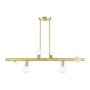 Bannister - 6 Light Linear Chandelier in Mid Century Modern Style - 6 Inches wide by 16.75 Inches high - 1011994