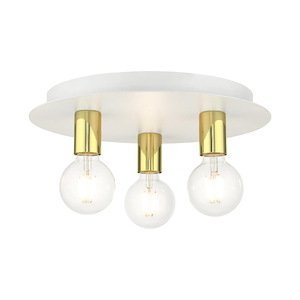 Hillview - 3 Light Flush Mount in Contemporary Style - 14 Inches wide by 3.63 Inches high