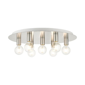 Hillview - 7 Light Flush Mount in Contemporary Style - 24 Inches wide by 3.63 Inches high - 1012100