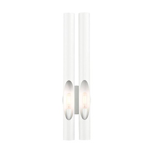 Acra - 2 Light ADA Wall Sconce in Contemporary Style - 5.13 Inches wide by 22 Inches high