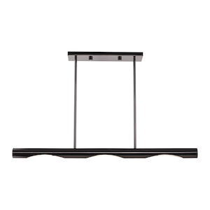 Acra - 3 Light Linear Chandelier in Contemporary Style - 4.5 Inches wide by 9 Inches high