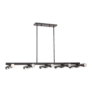 Acra - 10 Light Linear Chandelier in Contemporary Style - 20 Inches wide by 10.5 Inches high