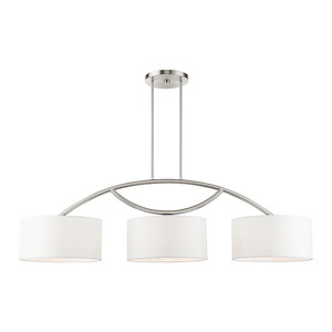 Meridian - 3 Light Linear Chandelier in Modern Style - 14 Inches wide by 21.5 Inches high - 1012156