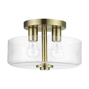 Whitworth - 2 Light Semi-Flush Mount-8 Inches Tall and 12.25 Inches Wide