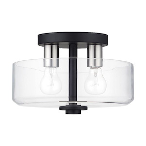 Whitworth - 2 Light Semi-Flush Mount-8 Inches Tall and 12.25 Inches Wide