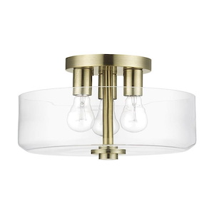 Whitworth - 3 Light Semi-Flush Mount-8 Inches Tall and 14.5 Inches Wide - 1337542