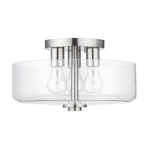 Whitworth - 3 Light Semi-Flush Mount-8 Inches Tall and 14.5 Inches Wide