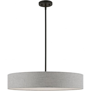 Elmhurst - 5 Light Large Drum Pendant In Timeless Style-13.5 Inches Tall and 26 Inches Wide - 1219886