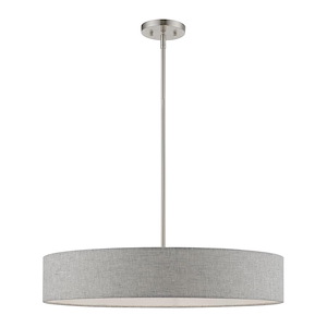Elmhurst - 5 Light Large Drum Pendant In Timeless Style-13.5 Inches Tall and 26 Inches Wide