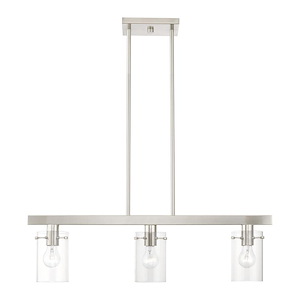 Munich - 3 Light Linear Chandelier In Contemporary Style-14.5 Inches Tall and 4.5 Inches Wide