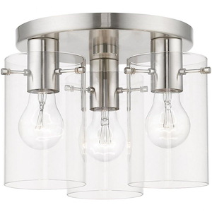 Munich - 3 Light Flush Mount In Contemporary Style-7.5 Inches Tall and 11 Inches Wide - 1219880