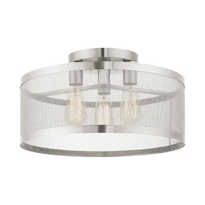 Industro - 3 Light Semi-Flush Mount in Contemporary Style - 18 Inches wide by 10.25 Inches high
