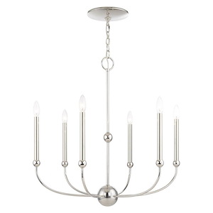 Cortlandt - 6 Light Chandelier in Mid Century Modern Style - 28 Inches wide by 28 Inches high