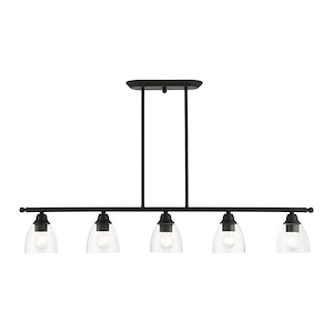 Montgomery - 5 Light Linear Chandelier in New Traditional Style - 5 Inches wide by 14.25 Inches high