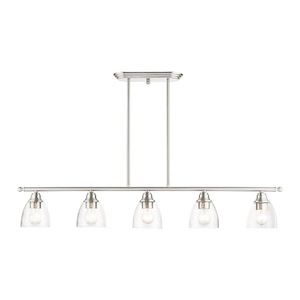 Montgomery - 5 Light Linear Chandelier in New Traditional Style - 5 Inches wide by 14.25 Inches high