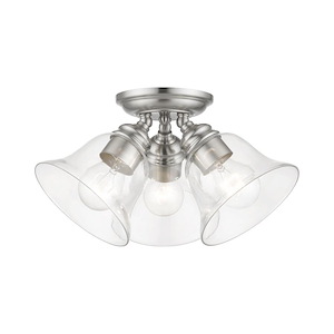 Moreland - 3 Light Large Semi-Flush Mount In Transitional Style-7.5 Inches Tall and 14.5 Inches Wide - 1219911