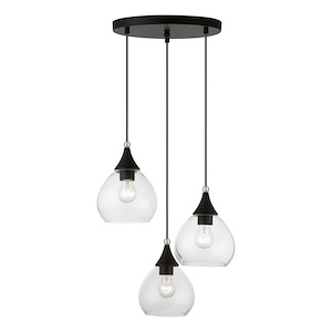Catania - 3 Light Pendant In Transitional Style-15 Inches Tall and 17.75 Inches Wide