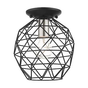 Geometrix - 1 Light Flush Mount in Geometric Style - 8 Inches wide by 9.25 Inches high