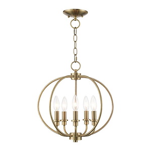 Milania - 5 Light Chain Lantern in Farmhouse Style - 16 Inches wide by 15.25 Inches high - 1029738