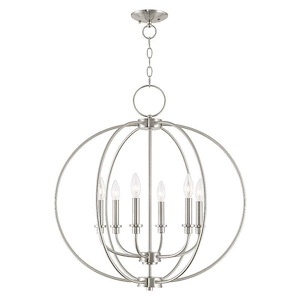 Milania - 6 Light Chandelier in Farmhouse Style - 25 Inches wide by 26 Inches high