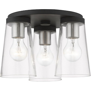 Cityview - 3 Light Large Flush Mount In Contemporary Style-7.13 Inches Tall and 11 Inches Wide