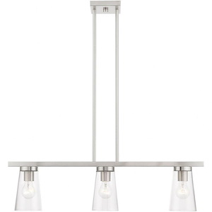 Cityview - 3 Light Linear Chandelier In Contemporary Style-14.25 Inches Tall and 4.75 Inches Wide