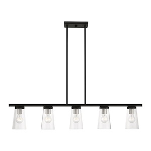 Cityview - 5 Light Linear Chandelier In Contemporary Style-14.25 Inches Tall and 4.75 Inches Wide