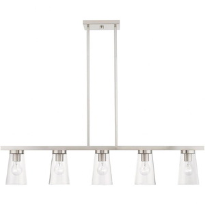 Cityview - 5 Light Linear Chandelier In Contemporary Style-14.25 Inches Tall and 4.75 Inches Wide
