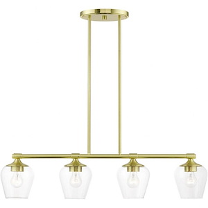 Willow - 4 Light Linear Chandelier In Transitional Style-14.75 Inches Tall and 6 Inches Wide - 1219922