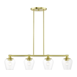Willow - 4 Light Linear Chandelier In Transitional Style-14.75 Inches Tall and 6 Inches Wide