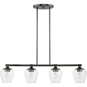 Willow - 4 Light Linear Chandelier In Transitional Style-14.75 Inches Tall and 6 Inches Wide