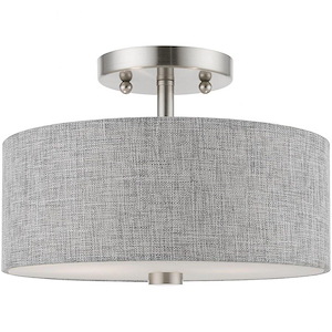 Dakota - 2 Light Semi-Flush Mount In Transitional Style-7.5 Inches Tall and 11 Inches Wide