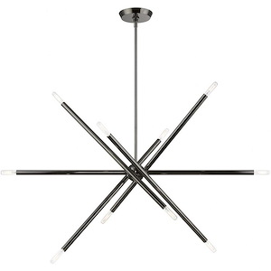 Soho - 10 Light Linear Chandelier In Modern Style-24 Inches Tall and 12 Inches Wide