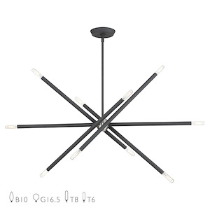 Soho - 10 Light Large Linear Chandelier-24 Inches Tall and 12 Inches Wide