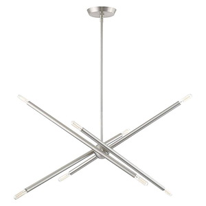Soho - 8 Light Linear Chandelier In Transitional Style-24 Inches Tall and 12 Inches Wide