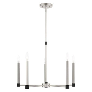 Karlstad - 5 Light Chandelier in Contemporary Style - 24 Inches wide by 20.25 Inches high