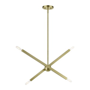 Monaco - 4 Light Linear Chandelier In Modern Style-19.5 Inches Tall and 6 Inches Wide