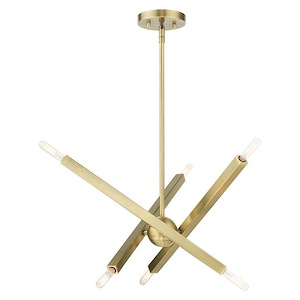 Moco - 6 Light Chandelier in Modern Style - 18 Inches wide by 19.75 Inches high