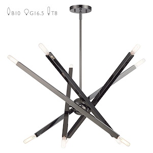 Monaco - 10 Light Large Chandelier-22.75 Inches Tall and 32 Inches Wide