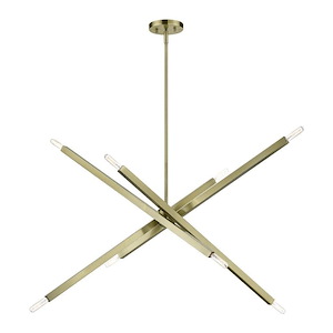Monaco - 8 Light Large Linear Chandelier In Modern Style-32.5 Inches Tall and 13.25 Inches Wide - 1296641