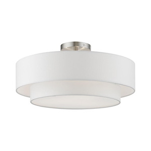 Meridian - 3 Light Semi-Flush Mount In Timeless Style-8.75 Inches Tall and 18 Inches Wide - 1219943
