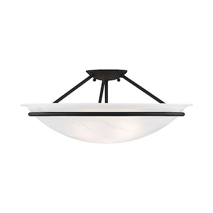Newburgh - 3 Light Semi-Flush Mount In Transitional Style-8 Inches Tall and 20 Inches Wide