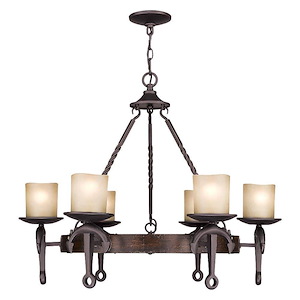 Cape May - 6 Light Chandelier in Mediterranean Style - 30 Inches wide by 25.5 Inches high