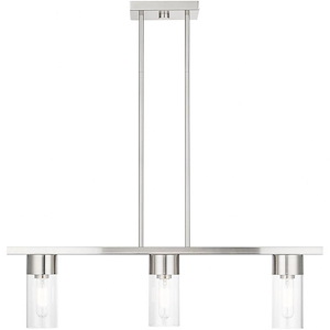 Carson - 3 Light Linear Chandelier In Contemporary Style-15 Inches Tall and 4.5 Inches Wide - 1220041