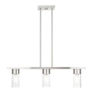 Carson - 3 Light Linear Chandelier In Contemporary Style-15 Inches Tall and 4.5 Inches Wide