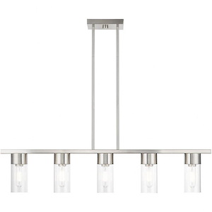 Carson - 5 Light Linear Chandelier In Contemporary Style-15 Inches Tall and 4.5 Inches Wide