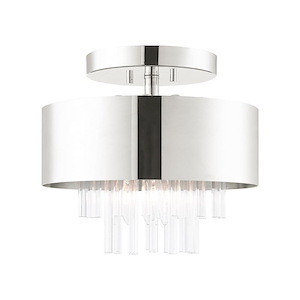 Orenburg - 3 Light Semi-Flush Mount in Contemporary Style - 13 Inches wide by 11.75 Inches high